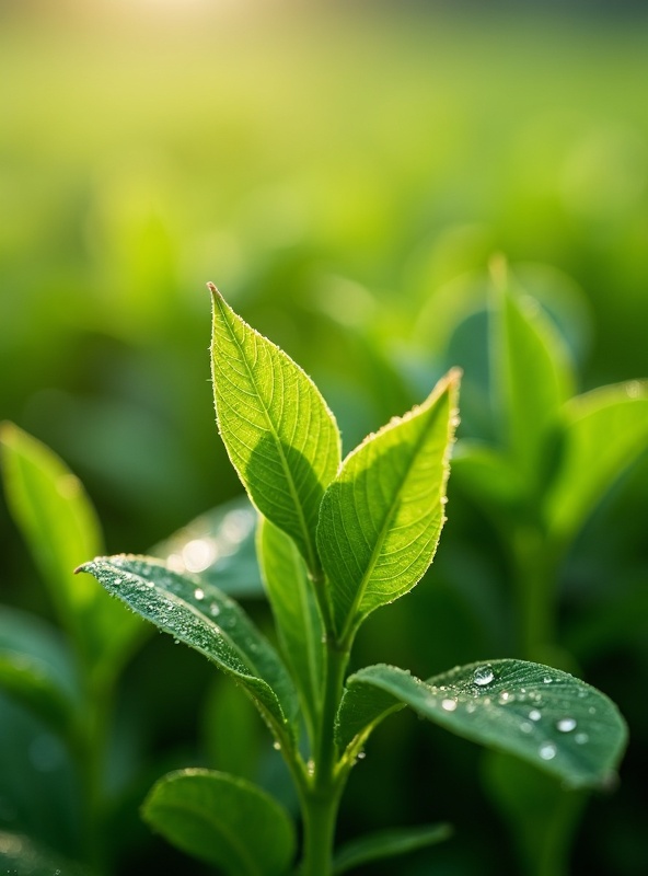 朝露の茶葉